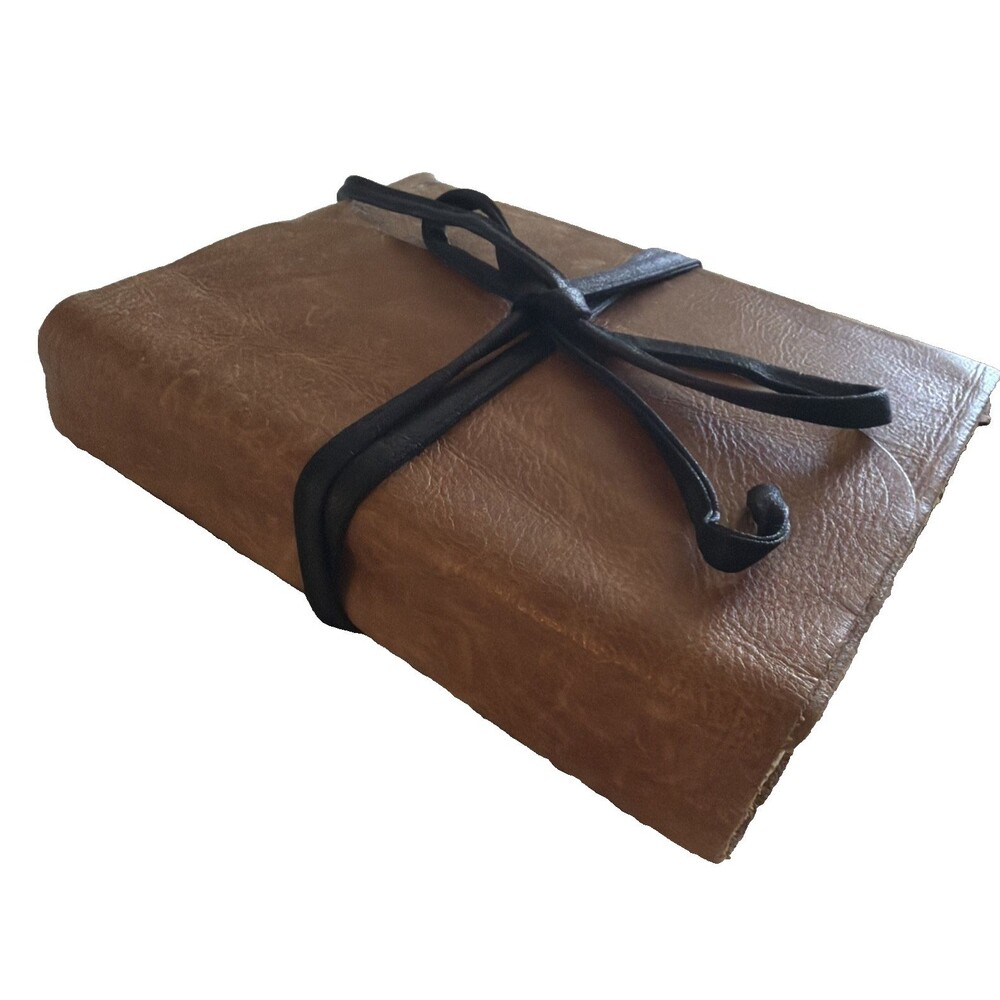 Crossway Genuine Leather Bound ESV Single Column Journaling Bible Brown W/Strap
